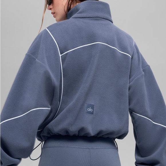 ALO Yoga Polar Fleece Game Time Full Zip Jacket - Bluestone - Picture 3 of 4